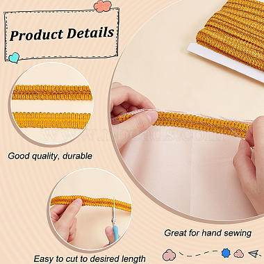 Polyester Metallic Braided Lace Trim(OCOR-WH0074-92G)-3