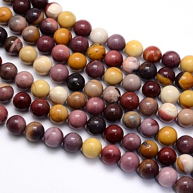 Natural Mookaite Round Beads Strands(G-O047-12-6mm)-4