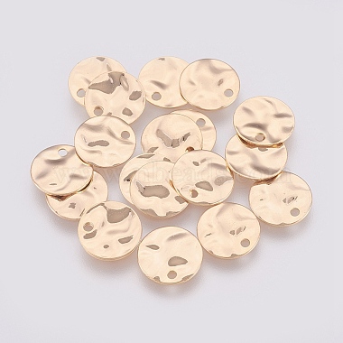 Real Gold Plated Flat Round Brass Charms