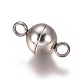 201 Stainless Steel Magnetic Clasps with Loops(STAS-I137-07A-P)-1