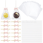 60Pcs Paper Sticks, 60Pcs OPP Cellophane Bags, 60Pcs Handmade Woven Costume Accessories, DIY Craft Supplies, Bowknot, Mixed Color, 152x3mm(DIY-AR0005-45)