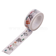 DIY Scrapbook Decorative Paper Tapes, Adhesive Tapes, Animal, White, 15mm, 5m/roll(5.46yards/roll)(DIY-F016-P-28)