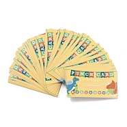 Rectangle Paper Reward Incentive Card, Punch Cards for Students, Dinosaur Pattern, 90x50x0.3mm(DIY-K043-03-03)