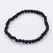 Natural Lava Rock Beaded Stretch Bracelets, with Elastic Fibre Wire, 2-1/4 inch(55mm)(BJEW-JB02459-08)