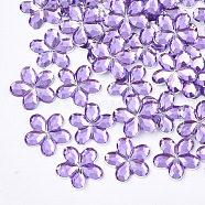 Plastic Cabochons, Flower, Plum, 9x9.5x1.5mm, about 5000pcs/bag(KY-T012-01I)
