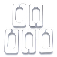 Opaque Spray Painted Acrylic Linking Rings, Quick Link Connectors, for Cable Chains Making, Rectangle, Silver, 43.5x23x4.5mm, Inner Diameter: 30x12mm, about 147pcs/500g(OACR-S021-70A-B02)