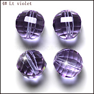 K9 Glass, Imitation Austrian Crystal Beads, Grade AAA, Faceted, Round, Lilac, 8mm, Hole: 0.9~1mm(SWAR-F079-8mm-04)