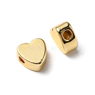 Brass Beads, Heart, Golden, 5x5x2~2.5mm, Hole: 1.2mm(KK-WH0044-121A-G)