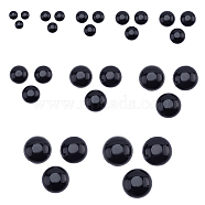 SUPERFINDINGS 310pcs Plastic Craft Eye, 2-hole, Half Round, Black, 310pcs/box(DIY-FH0002-83)