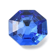 Faceted Glass Rhinestone Cabochons, Pointed Back, Octagon, Sapphire, 23x23x10mm(GGLA-C032-05D)