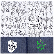 Bohemia Style Water Soluble Fabric, Wash Away Embroidery Stabilizer, Flower, 300x212x0.1mm, 2 sheets/bag(DIY-WH0488-17D)