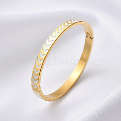 Vintage Golden Stainless Steel Bangles for Women, Arrow, White, Inner Diameter: 1/4 inch(0.65cm)(SC1086-3)