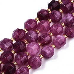 Natural Dolomite Beads Strands, Faceted, Dyed, Round, Dark Orchid, 10.5x9.5mm, Hole: 1.2mm, about 31pcs/strand, 15.04 inch~15.35 inch(38.2cm~39cm)(G-T131-85B-02)
