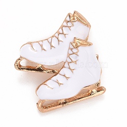 Skating Shoes Enamel Pin, Sport Theme Alloy Badge for Backpack Clothes, Golden, Black, 26x25.5x12mm, Pin: 0.8mm(JEWB-M023-24B)