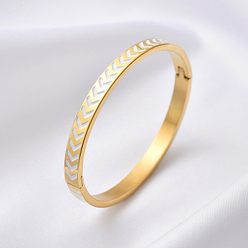 Vintage Golden Stainless Steel Bangles for Women, Arrow, White, Inner Diameter: 1/4 inch(0.65cm)