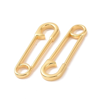 Ion Plating(IP) 304 Stainless Steel Pendants, Paper Clip Charms, Golden, 31x9x2mm, Hole: 4.8mm