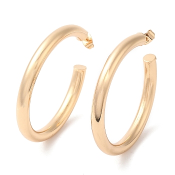Brass Ring Stud Earring Findings, Light Gold, 48.5x5mm, Pin: 0.6mm