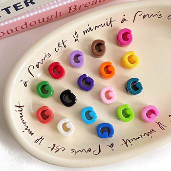 Opaque Acrylic European Beads, Large Hole Beads, Mixed Color, Letter G, 20.4x17.5x13.6mm, Hole: 6.3mm, 138~252pcs/500g