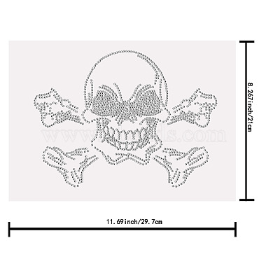 Skull Glass Rhinestone Patches(DIY-WH0303-006)-2