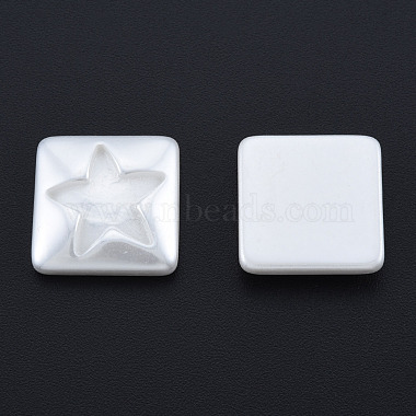 Creamy White Square ABS Plastic Cabochons