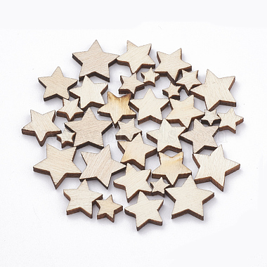 5mm BlanchedAlmond Star Wood Beads