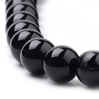 Natural Obsidian Beads Strands(G-S259-33-6mm)-3