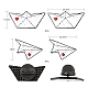 4 pièces 2 style origami avion et navire avec épingle en émail coeur(JEWB-LS0001-37)-2