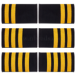 3 Pairs 3 Styles Rectangle Polyester Pilot Epaulettes, Sew on Felt Cloth Shoulder Badges, Gold, 90~92x49~50x2~2.5mm, 1 pair/style(FIND-GA0003-90A)