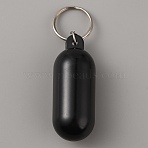 Plastic Pill-shape Floating Pendant Keychain, for Boating Fishing Kayak Surfing Sailing and Outdoor Sports Accessories, Black, 8.9cm(KEYC-WH0027-113B)