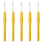 TPR Handle Aluminum Crochet Hook Needles, Mixed Color, 140x11.5mm, Pin: 3.5mm, 10pcs/set(TOOL-TA0001-13D)