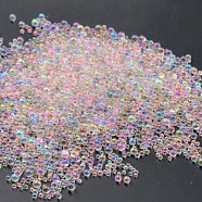 AB Color Plated 3D Nail Art Glass Mini Ball Beads, Tiny Caviar Nail Beads, DIY Nails Art Round Decorations, Misty Rose, 0.4~3mm, 720~1000pcs/bag(MRMJ-WH0064-40E)