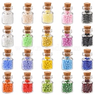 3060Pcs 20 Colors 12/0 Glass Seed Beads, Opaque Colours Seed & Transparent & Ceylon, Small Craft Beads for DIY Jewelry Making, Round, Mixed Color, 2mm, 153Pcs/color(SEED-YW0002-03)