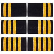 3 Pairs 3 Styles Rectangle Polyester Pilot Epaulettes, Sew on Felt Cloth Shoulder Badges, Gold, 90~92x49~50x2~2.5mm, 1 pair/style(FIND-GA0003-90A)