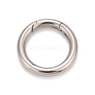304 Stainless Steel Spring Gate Rings, for Keychain, Stainless Steel Color, 6 Gauge, 28x4mm(STAS-M296-01P-E)