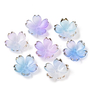 Acrylic Bead Caps, 5-Petal Flower, Lilac, 17.5x18x5mm, Hole: 1.2mm, 1162pcs/500g(OACR-H119-01D)