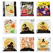 100Pcs 10 Colors Halloween Theme Plastic Bakeware Bag, with Self-adhesive, for Chocolate, Candy, Cookies, Square, Mixed Color, 130x100x0.2mm, 10pcs/color(OPP-YW0001-05)