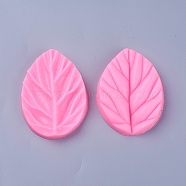 Food Grade Silicone Vein Molds, Fondant Molds, for DIY Cake Decoration, Chocolate, Candy, UV Resin & Epoxy Resin Jewelry Making, Leaf, Pearl Pink, 70x50x15mm(DIY-K009-04A)