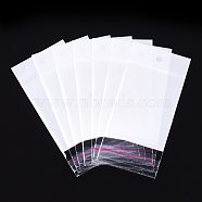 Pearl Film Cellophane Bags, OPP Material, Self-Adhesive Sealing, with Hang Hole, Rectangle, White, 12~12.2x6cm, Unilateral Thickness: 0.045mm, Inner Measure: 7.5x5cm(OPC-S019-02)