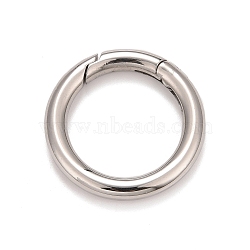 Non-Tarnish 304 Stainless Steel Spring Gate Rings, for Keychain, Stainless Steel Color, 6 Gauge, 28x4mm(STAS-M296-01P-E)