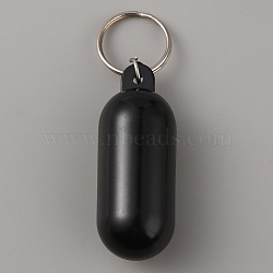 Plastic Pill-shape Floating Pendant Keychain, for Boating Fishing Kayak Surfing Sailing and Outdoor Sports Accessories, Black, 8.9cm(KEYC-WH0027-113B)