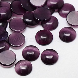 Cat Eye Cabochons, Half Round, Purple, 12x3mm(CE-J002-12mm-16)