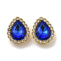 Acrylic Rhinetsone Cabochons, with ABS Plastic, Teardrop, Blue, 19x15x6mm(FIND-C054-02G-01)