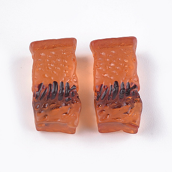 Resin Cabochons, Meat, Imitation Food, Chocolate, 19x9x7mm