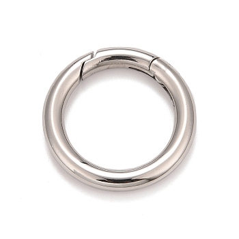 304 Stainless Steel Spring Gate Rings, for Keychain, Stainless Steel Color, 6 Gauge, 28x4mm