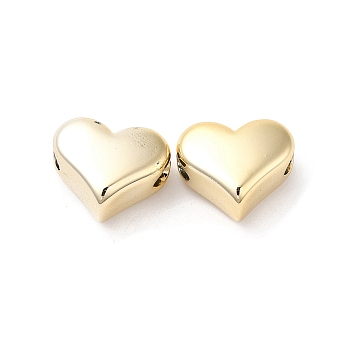 Plating CCB Plastic Beads, Heart, Golden, 14x17x10mm, Hole: 3.8mm