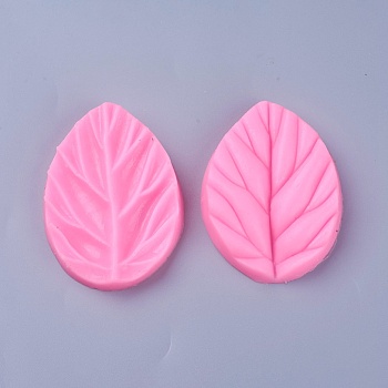 Food Grade Silicone Vein Molds, Fondant Molds, for DIY Cake Decoration, Chocolate, Candy, UV Resin & Epoxy Resin Jewelry Making, Leaf, Pearl Pink, 70x50x15mm