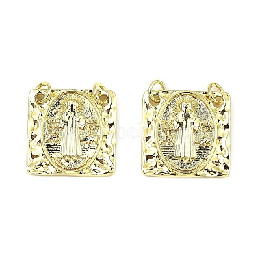 Real 18K Gold Plated Square Brass Pendants