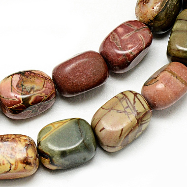11mm Cuboid Picasso Stone Beads