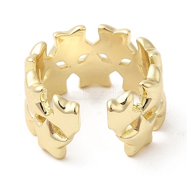 Brass Star Open Cuff Rings(RJEW-K089-02G)-2