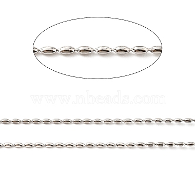 Rhodium Plated 925 Sterling Silver Oval Ball Chains(STER-F052-07P)-2